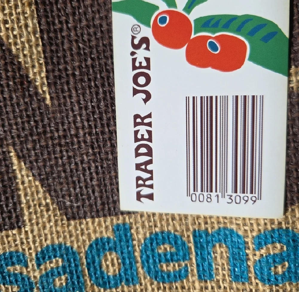 Trader Joe's Reusable Jute Tote Bag in Tan with Orange Accent 67 NWT